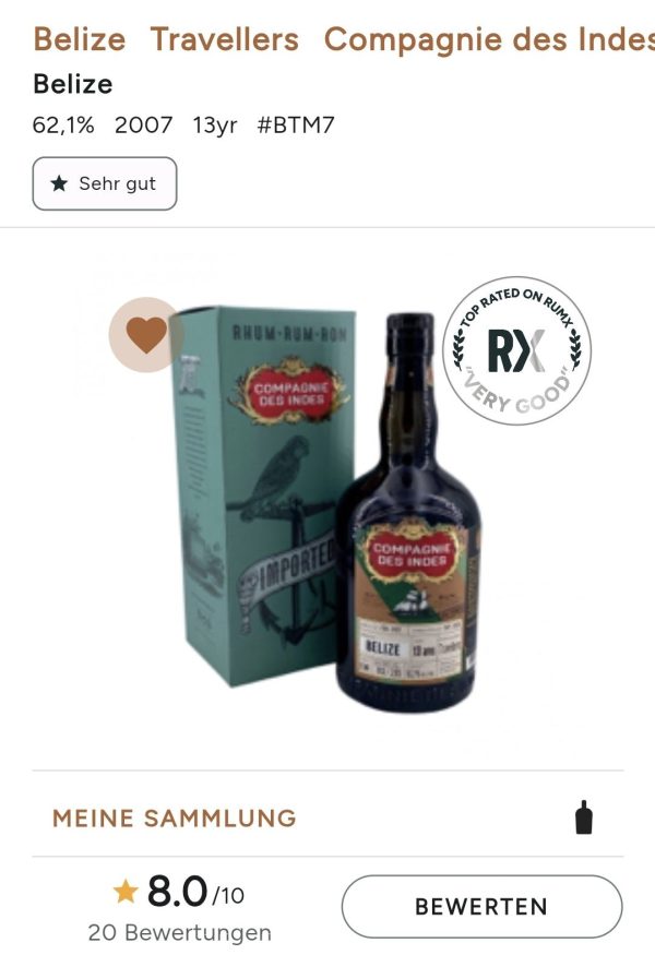 Compagnie des Indes Belize, Travellers Dist 13YO 62,1% vol. 0,7l Rum Im Angebot – Bild 2
