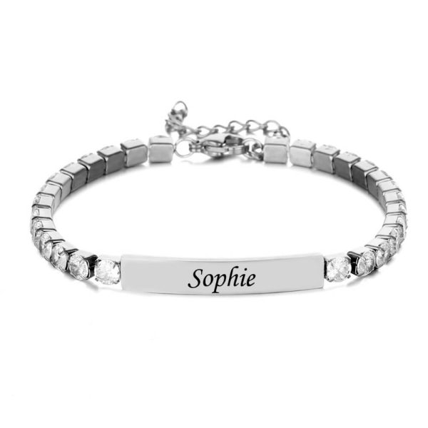 Zirkonia Armband mit Gravur Online-Verkauf – Bild 2