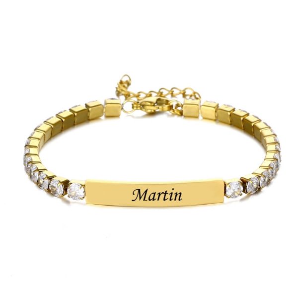 Zirkonia Armband mit Gravur Online-Verkauf