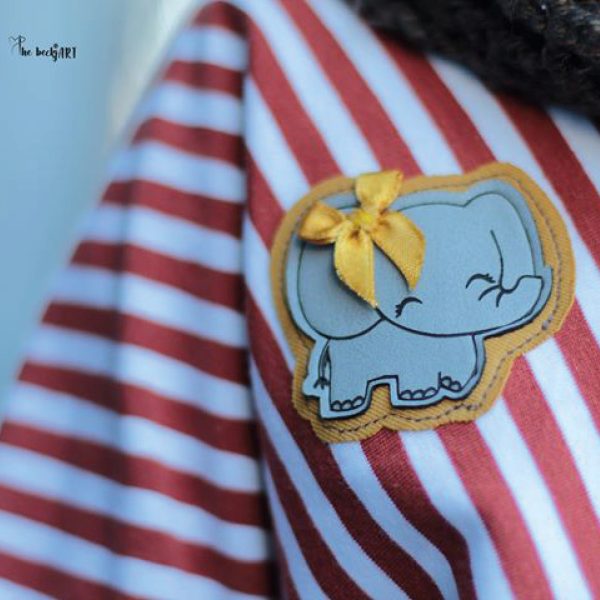 1 Kunstlederlabel  Elefanti  - Grau Online – Bild 3