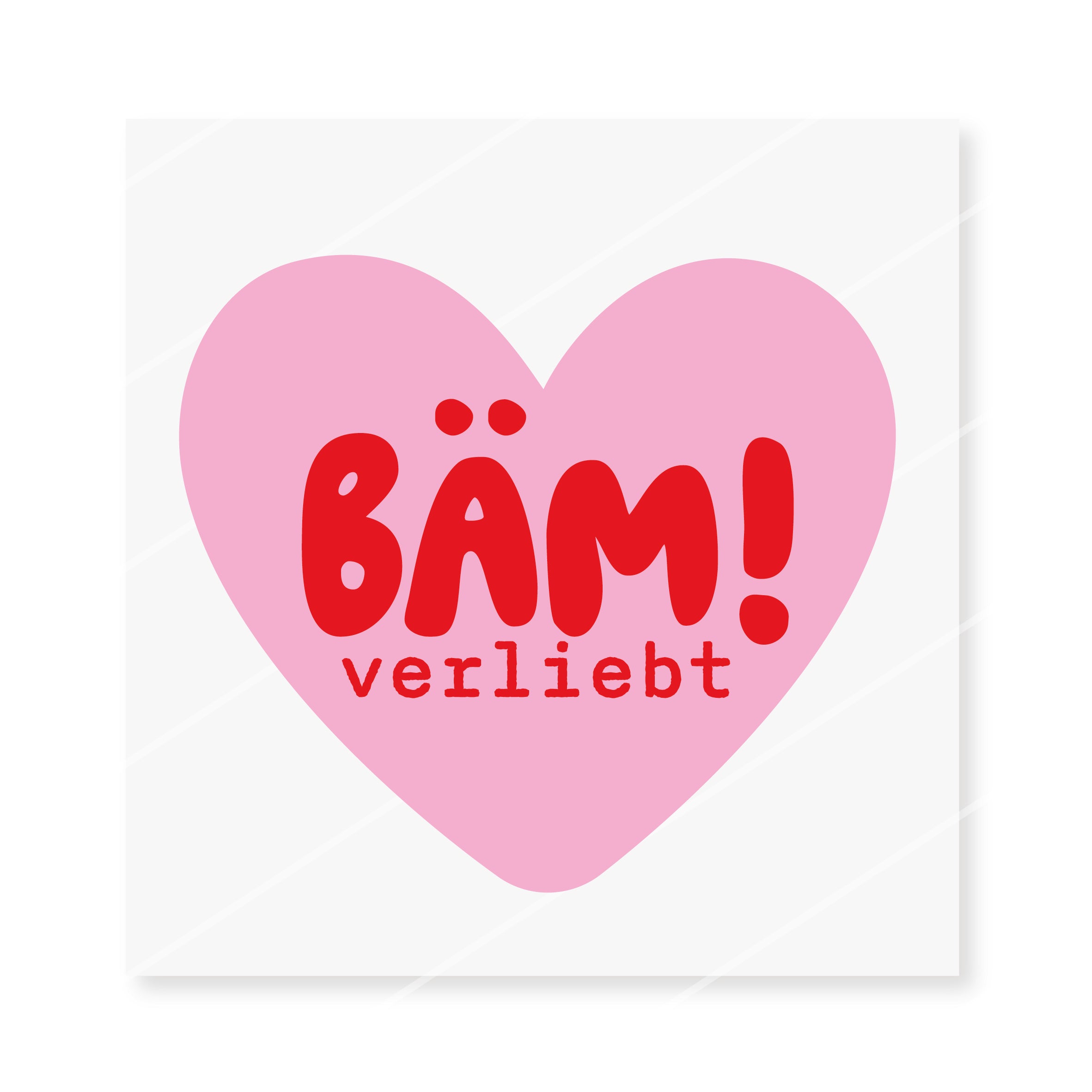 Bügelbild  Bäm verliebt  – Rosa   Rot Im Angebot