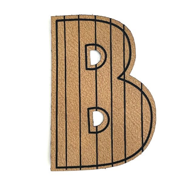 1 Kunstlederlabel Buchstabe  B  - Braun Schn?ppchen