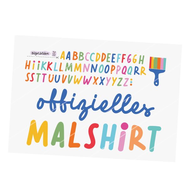 -OHNE J!- XL Bügelbild  offizielles Malshirt  + kleines ABC Blau A4 Rabatt
