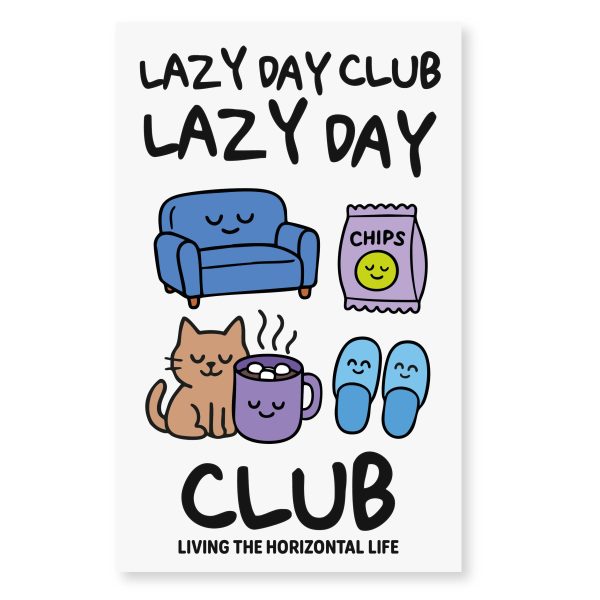 XL Bügelbild  Lazy Day Club  Blau Verkauf
