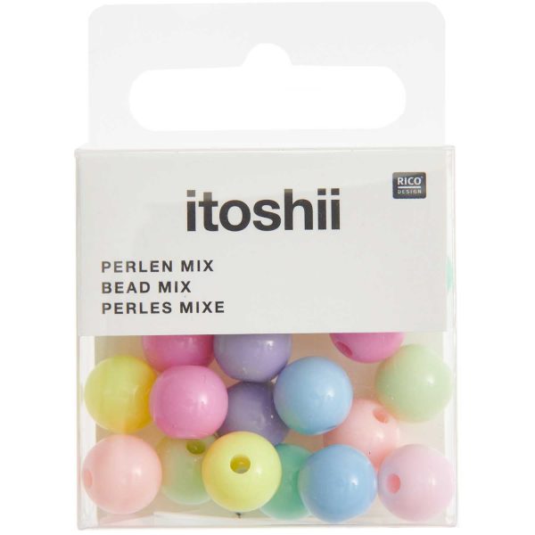 24 Stück Regenbogen Perlen Pastell Mix Ø 10 mm Schn?ppchen