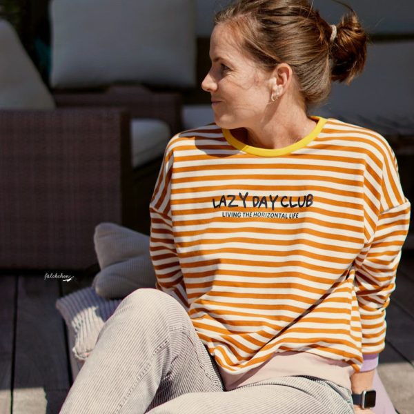 XL Bügelbild  Lazy Day Club  Blau Verkauf – Bild 4