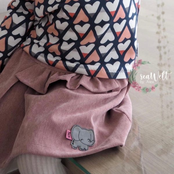 1 Kunstlederlabel  Elefanti  - Grau Online – Bild 2