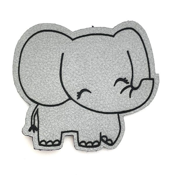1 Kunstlederlabel  Elefanti  - Grau Online