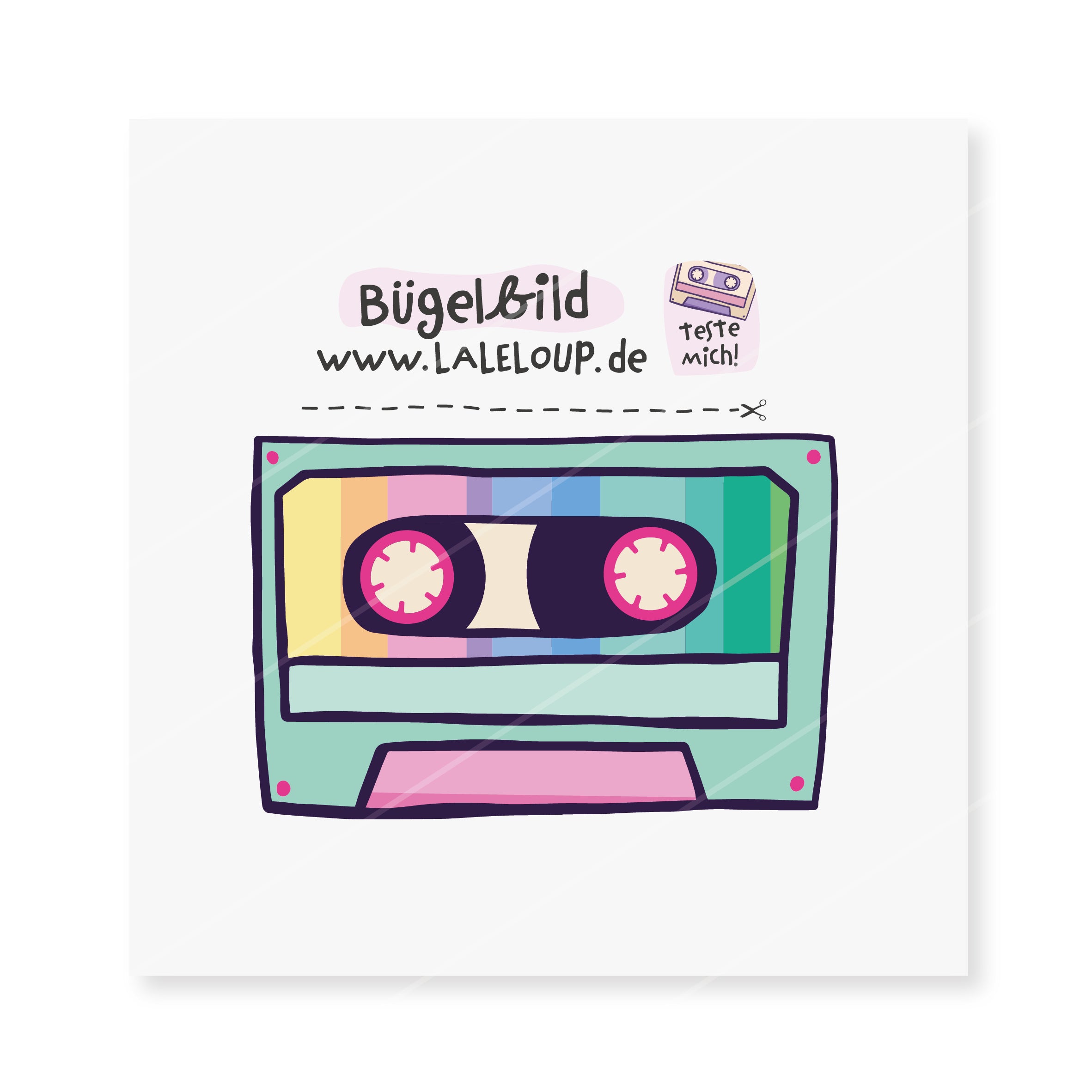 Bügelbild Mixtape – Regenbogen Im Angebot