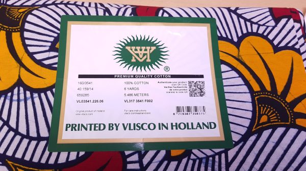 VLISCO Stoff Hollandais Afrikanischer Wax print - Weiss Wedding Flowers Jetzt online – Bild 3