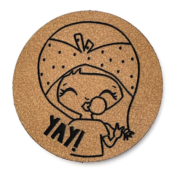 1 Kunstlederlabel  YAY Loula  - Braun Rabatt