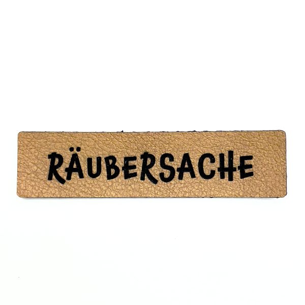 1 Kunstlederlabel  RÄUBERSACHE  - Braun Zu verkaufen