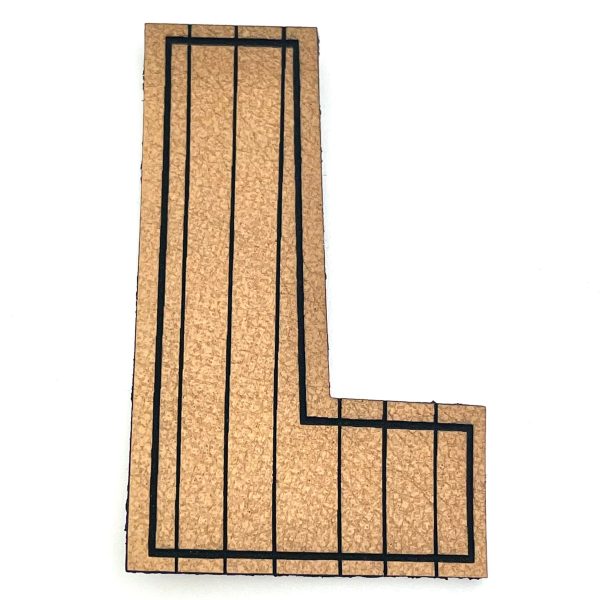 1 Kunstlederlabel Buchstabe  L  - Braun Schn?ppchen