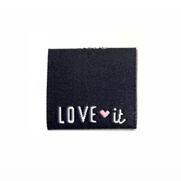 Weblabel  Love it  Rosa Herz - Schwarz - 3 Stück Online-Schn?ppchen