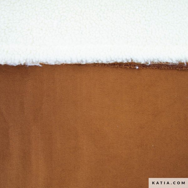 0,5 m doppelseitiges Wildlederimitat  Teddy - Cognac Im Angebot