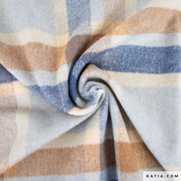 0,5 m Mantel-Flanell Dunkelblau Braun Zu verkaufen