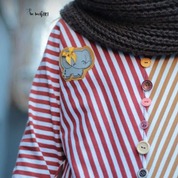 1 Kunstlederlabel  Elefanti  - Grau Online – Bild 5