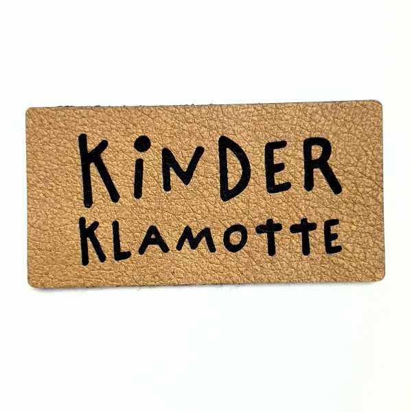 1 Kunstlederlabel  Kinderklamotte  - Braun Schn?ppchen