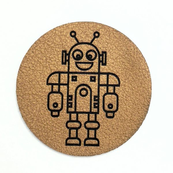 1 Kunstlederlabel Roboter - Braun Online