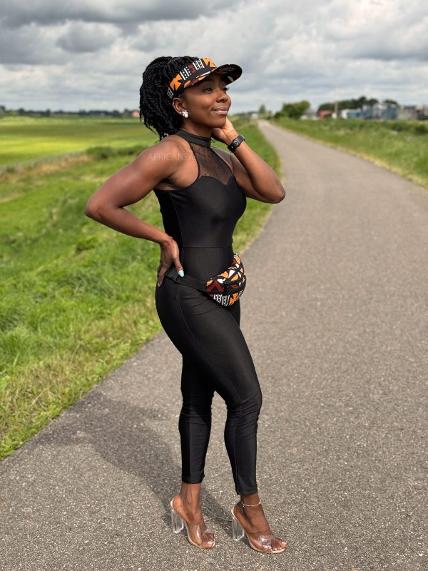 Afrikanischer Print Sonnenschutzkappen - Braun bogolan Zu verkaufen – Bild 3
