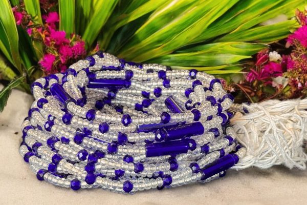 Waist Beads   Afrikanische Taillenkette - Ukeke - Blau (Traditionelle nicht elastische Schnur) Rabatt