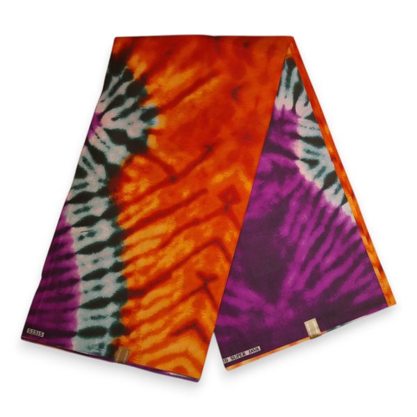 Afrikanischer Stoff - Orange Violett Tie Dye - Polycotton Rabatt
