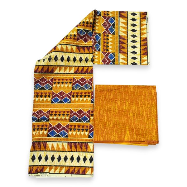Afrikanischer Stoff - Two-Tone print Polycotton - 6 Yards Kombination (4+2 Yards) PO-5030 Im Angebot