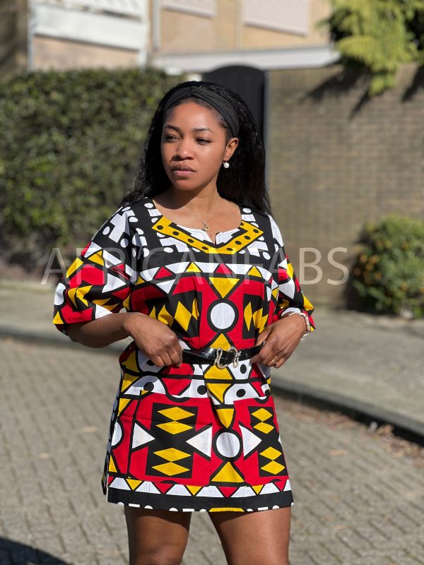 Dashiki Shirt   Dashiki Kleid - Rot Samakaka - Afrikanisches Top - Unisex Im Angebot – Bild 3