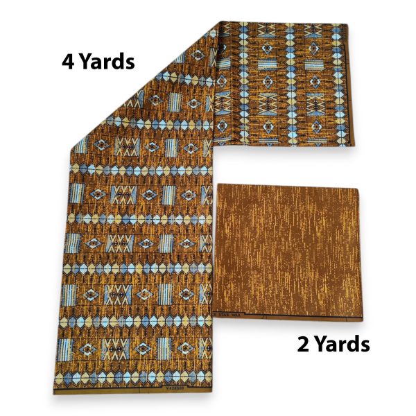 Afrikanischer Stoff - Two-Tone print Polycotton - 6 Yards Kombination (4+2 Yards) PO-5026 Mode – Bild 2