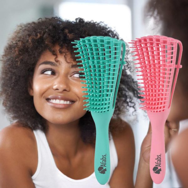 Afabs® Anti-Tangle Haarbürste | Entwirrungsbürste | Kamm für Locken | Grün Rabatt – Bild 3