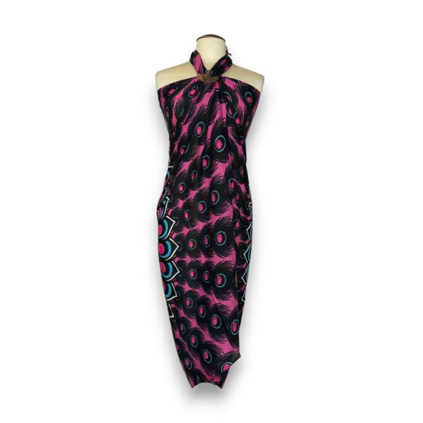 Sarong   Pareo - Strandbekleidung Wickeltuch - Pfau-Rosa Mode