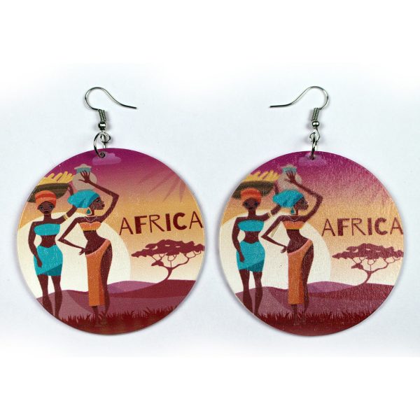 Afrikanische große ethnische Tropfenohrringe | 2 afrikanische Damen Jetzt online