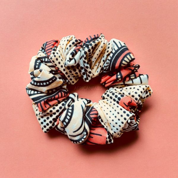 Scrunchie   Haargummi Afrikanischer Print - Haarschmuck - Lachs Online-Verkauf