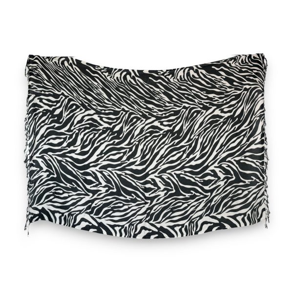 Sarong   Pareo - Strandbekleidung Wickeltuch - Schwarz   weiß Mode – Bild 2