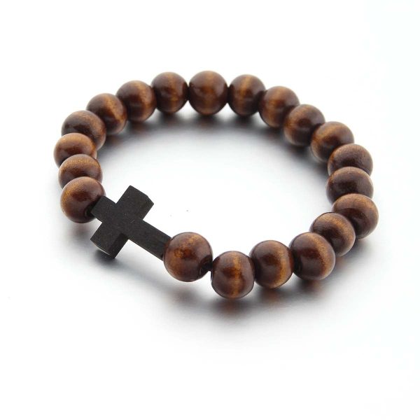 Afrikanischer Armband - Holzperlenarmband - Kreuz - Braun Schn?ppchen
