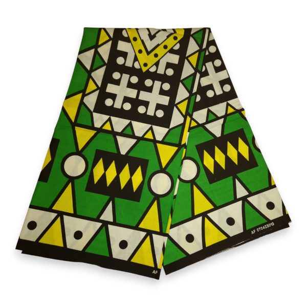 Afrikanischer Print Stoff - Grün Samakaka   Samacaca (Angola) - 100% Baumwolle Online