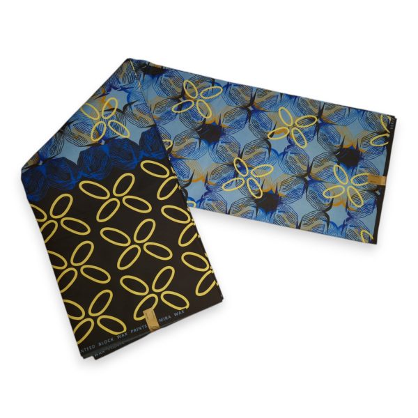 Afrikanischer Stoff - Schwarz   Blau - Polycotton Rabatt – Bild 2