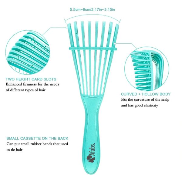 Afabs® Anti-Tangle Haarbürste | Entwirrungsbürste | Kamm für Locken | Grün Rabatt – Bild 2