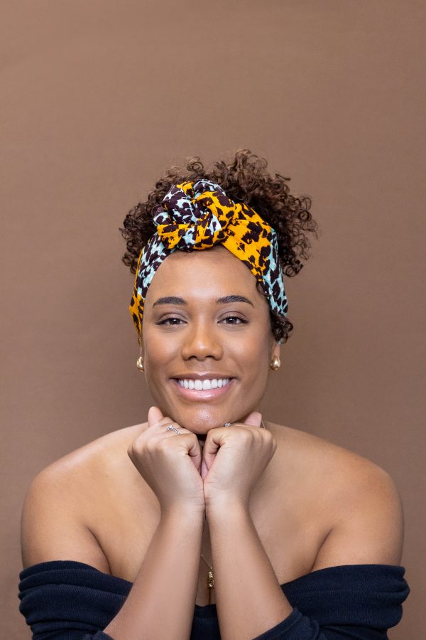 Afrikanisches Kopftuch   headwrap - Panter orange   türkis Schn?ppchen – Bild 3