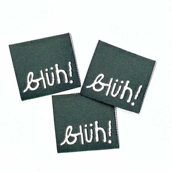 Weblabel „Blüh!“ - Dunkelgrün - 3 Stück Im Angebot