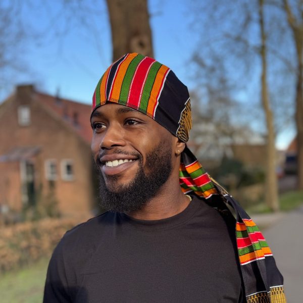 Durag   Du-rag   Bandana - Unisex - Schwarz Pan African kente Online-Schn?ppchen – Bild 3