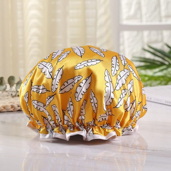 Große Duschhaube   Shower cap   Douchecap für volles Haar   Locken   Afro - Gelb Feathers Angebot
