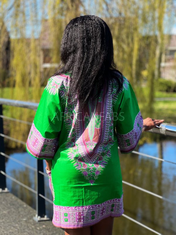 Dashiki Shirt   Dashiki Kleid - Grün - Afrikanisches Top - Unisex - Vlisco Online-Verkauf – Bild 2