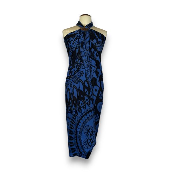 Sarong   Pareo - Strandbekleidung Wickeltuch - Schwarz   blaues Mandala Angebot