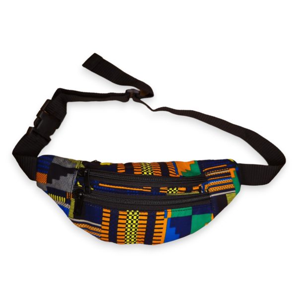 Bauchtasche mit afrikanischem Print Gürteltasche   Fanny pack   Hüfttasche   Bumbag - Blau   Orange kente  - mit verstellbarem Gurt Im Angebot