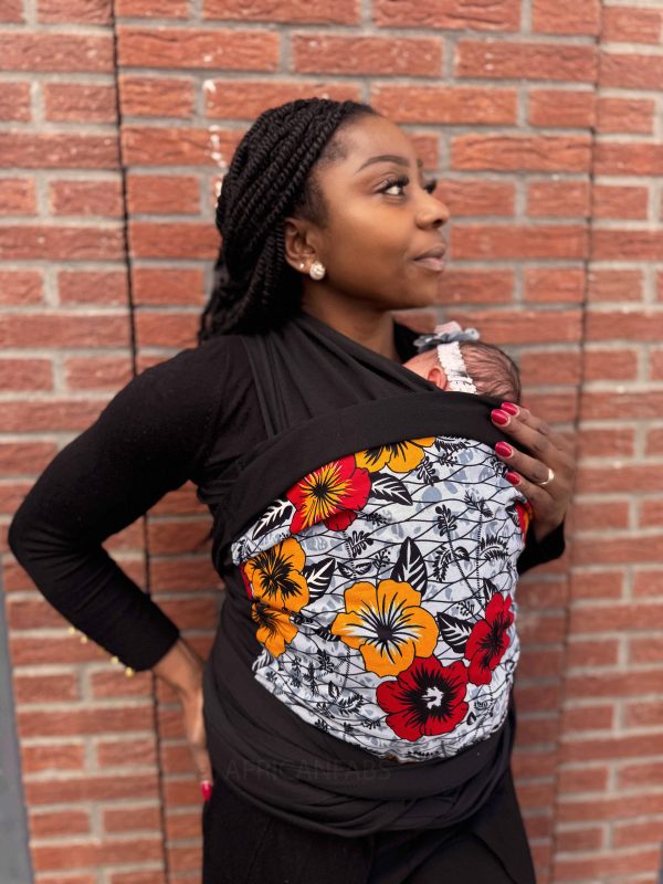 Babytragetuch mit afrikanischem Print   Baby sling   Tragetuch - Gray Zu verkaufen