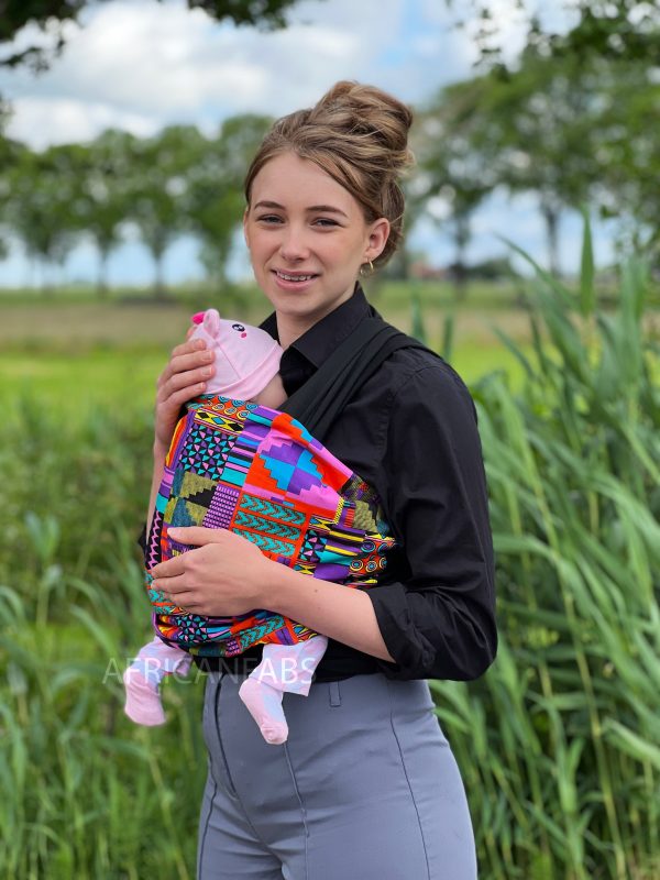 Babytragetuch mit afrikanischem Print   Baby sling   Tragetuch - Lila   Rosa Kente Angebot