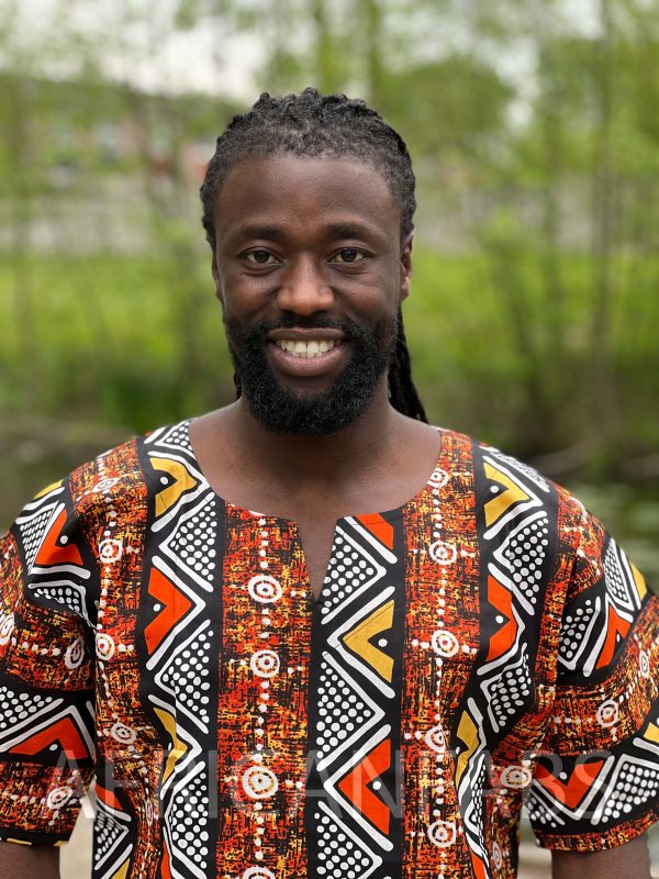 Dashiki Shirt   Dashiki Kleid - Bogolan Braun   orange - Afrikanisches Top - Unisex Im Angebot – Bild 3