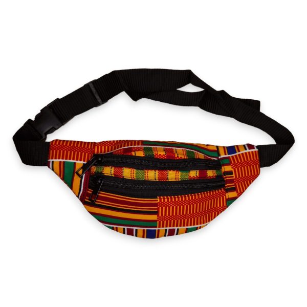 Bauchtasche mit afrikanischem Print Gürteltasche   Fanny pack   Hüfttasche   Bumbag - Orange   gelber Kente - mit verstellbarem Gurt Verkauf
