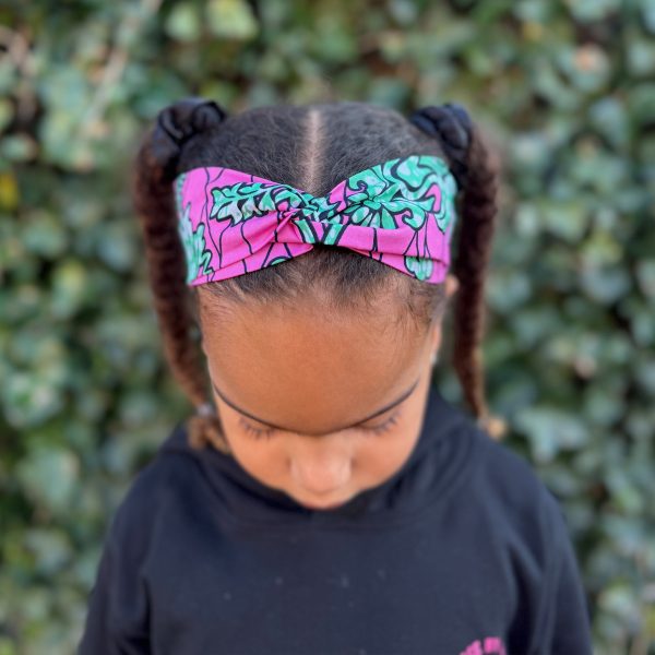Haarband   Stirnband   Kopfband für Kinder in Afrikanischer Print - Rosa Blume Online